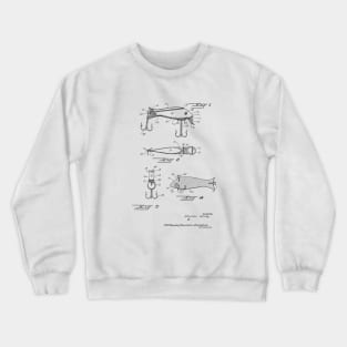 FISHING LURE VINTAGE PATENT DRAWING Crewneck Sweatshirt